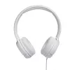 JBL Tune 500 JBLT500WHT uzliekamās austiņas, vadu, ar mikrofonu, plakans nesapinošs vads, baltas