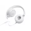 JBL Tune 500 JBLT500WHT uzliekamās austiņas, vadu, ar mikrofonu, plakans nesapinošs vads, baltas