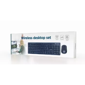 Gembird KBS-WCH-03-DE Bezvadu tastatūra un pele RF Vācu QWERTZ Melns