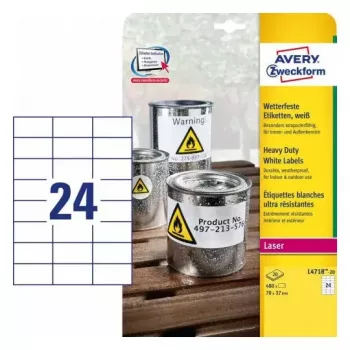 Pašlīmējošā printera etiķete Avery L4718-20