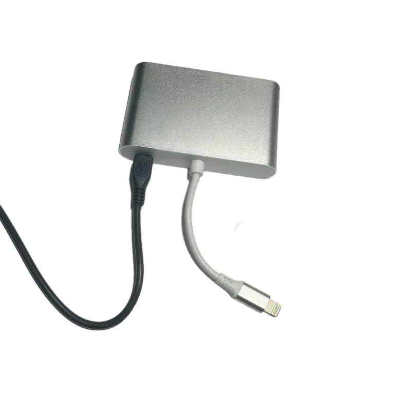 Microconnect LIGHT-HUB4 Lightning centrmezgls ar 3×3.5 mm pieslēgvietām, 480 Mbit/s, sudraba