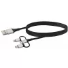 USB kabelis Schwaiger LKU 100 1.5m USB 2.0 A Micro-USB B Melns Sudrabs
