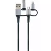 USB kabelis Schwaiger LKU 100 1.5m USB 2.0 A Micro-USB B Melns Sudrabs