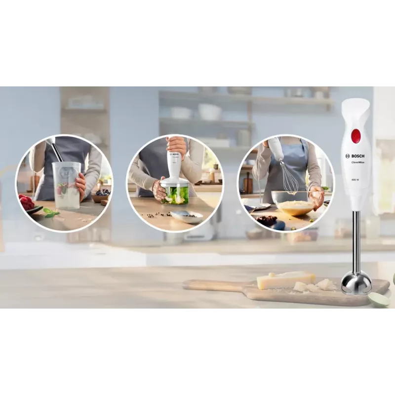 Bosch MSM24500 rokas blenderis 400 W sarkans, balts