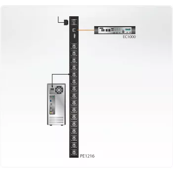 ATEN PE1216 strāvas sadalītājs (PDU) 16 AC kontaktligzdas Melns