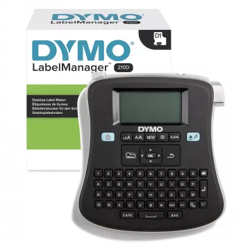 DYMO LabelManager 210D+ - etiķešu printeris, AZERTY, D1, termopārneses druka, 180 x 180 DPI, 12 mm/s, melns, sudrabs