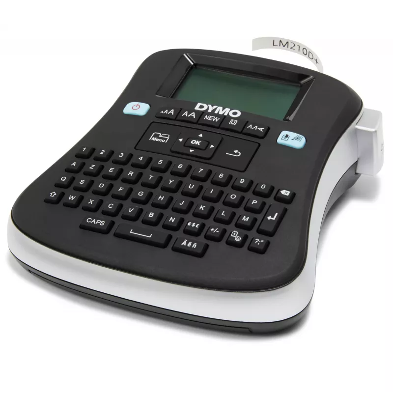 DYMO LabelManager 210D+ - etiķešu printeris, AZERTY, D1, termopārneses druka, 180 x 180 DPI, 12 mm/s, melns, sudrabs