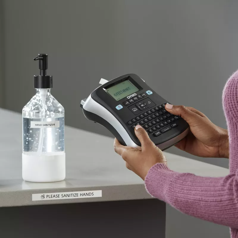 DYMO LabelManager 210D+ - etiķešu printeris, AZERTY, D1, termopārneses druka, 180 x 180 DPI, 12 mm/s, melns, sudrabs
