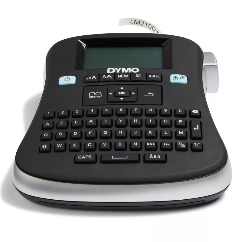 DYMO LabelManager 210D+ - etiķešu printeris, AZERTY, D1, termopārneses druka, 180 x 180 DPI, 12 mm/s, melns, sudrabs
