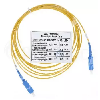 Šķiedru optikas kabelis BlueOptics SFP2222BU30MK SC G.657.A1 30 m Dzeltens