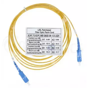 Šķiedru optikas kabelis BlueOptics SFP2222BU50MK SC G.657.A1 50 m Dzeltens