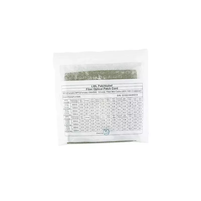 Optiskās šķiedras kabelis BlueOptics SFP5252FU50MKB MPO OM4 50 m violets