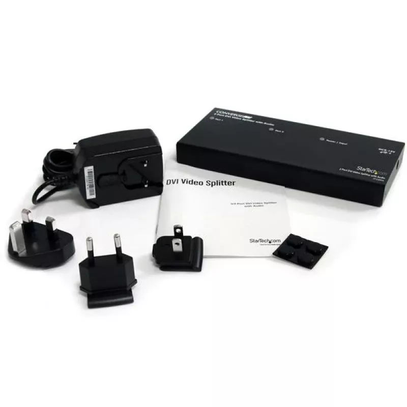 StarTech.com DVI video sadalītājs ar audio, 2 porti, 1920x1200, melns, alumīnijs