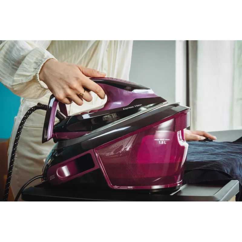 Tefal Express Vision SV8152 2800 W 1.8 L Durilium AirGlide Autoclean gludeklis violets, melns