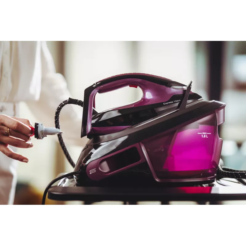 Tefal Express Vision SV8152 2800 W 1.8 L Durilium AirGlide Autoclean gludeklis violets, melns
