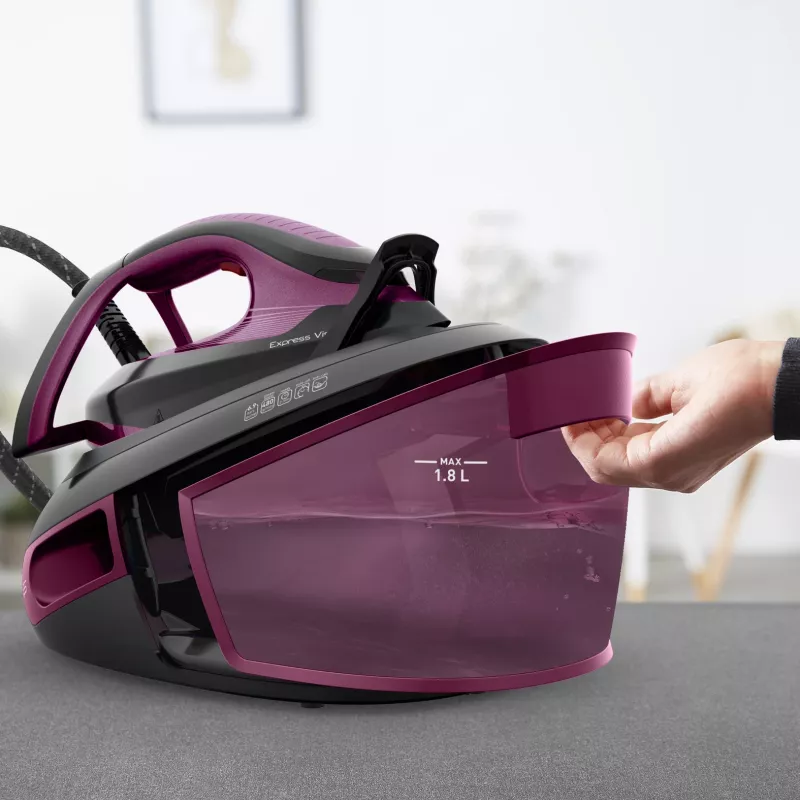 Tefal Express Vision SV8152 2800 W 1.8 L Durilium AirGlide Autoclean gludeklis violets, melns