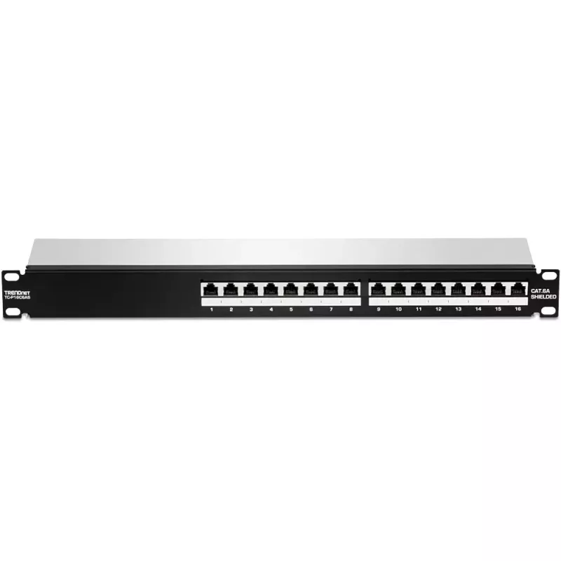 Patch Panel 1U TRENDNET TC-P16C6AS 16 portu Cat6A ekranēts