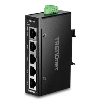 TRENDnet TI-ELC50 Ne pārvaldīts 5-portu Fast Ethernet tīkla slēdzis (10/100), 9.6–60V, sienas/DIN-sliedes stiprinājums