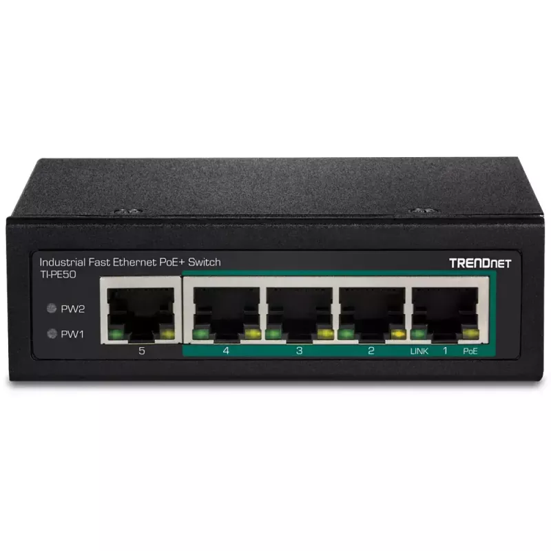 Nepārvaldāms slēdzis Trendnet TI-PE50 PoE+ Melns