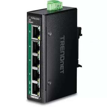 TRENDnet TI-PGLC50 Rūpnieciskais nekonfigurējams 5 portu Gigabit Ethernet PoE+ slēdzis