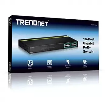 Trendnet TPE-TG160G — 16 portu Gigabit PoE+ nepārvaldāms slēdzis