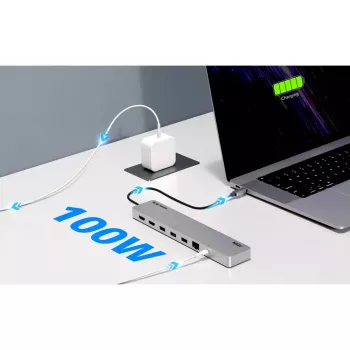 USB Centrmezgls ATEN UH3240 Type-C Sudraba 3.5mm HDMI RJ-45 USB 3.2