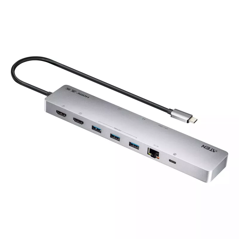 USB Centrmezgls ATEN UH3240 Type-C Sudraba 3.5mm HDMI RJ-45 USB 3.2