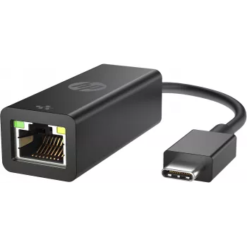 HP USB-C uz RJ45 adapteris, USB Type-C, RJ-45, vīrišķais, melns, biznesam, Windows 10, Windows 7, Windows 8, Windows 8.1