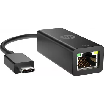 HP USB-C uz RJ45 adapteris, USB Type-C, RJ-45, vīrišķais, melns, biznesam, Windows 10, Windows 7, Windows 8, Windows 8.1