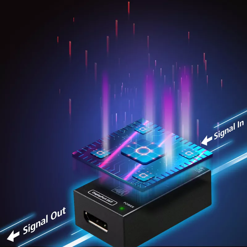 AV retranslators ATEN 4K Display Port Booster VB905-AT-G — 4K (4096×2160), vadu, 20 m darbības rādiuss, 5 V/2,6 A, melns