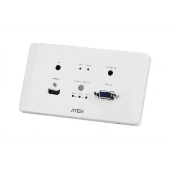 ATEN VE2812AEUT HDMI & VGA HDBaseT raidītājs ar ES sienas plāksni / PoH (4K@100m) (HDBaseT A klase)