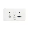 ATEN VE2812AEUT HDMI & VGA HDBaseT raidītājs ar ES sienas plāksni / PoH (4K@100m) (HDBaseT A klase)