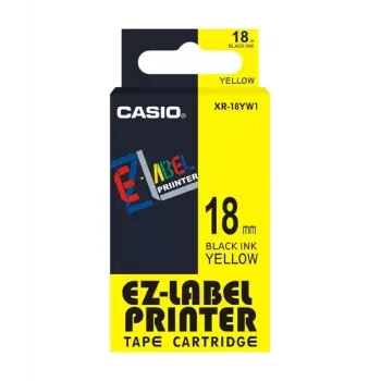 Lentīte etiķešu drukāšanai Casio XR-18YW1 Melns uz dzeltena