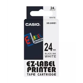 Lentīšu kasetne etiķešu printerim Casio XR-24WE1 Melns uz balta