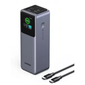 Ugreen 25000mAh 200W ātrās uzlādes Powerbank pelēks