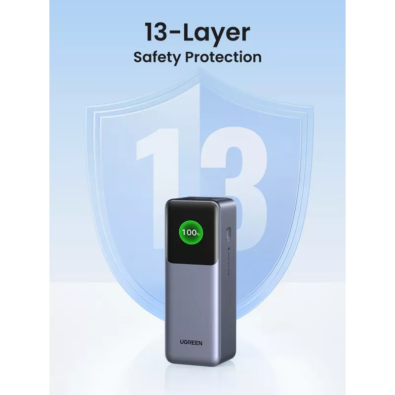 Ugreen 25000mAh 200W ātrās uzlādes Powerbank pelēks