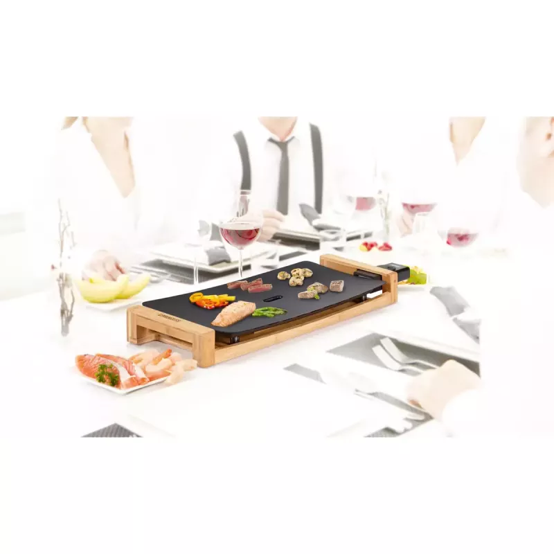 Princess 103026 Table Chef Pure Black galda plīts, alumīnijs, bambuss, melna, 220 W