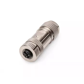Digitus CAT 6A M12 X-kodēts vīrišķais savienotājs IP67 sudraba krāsā