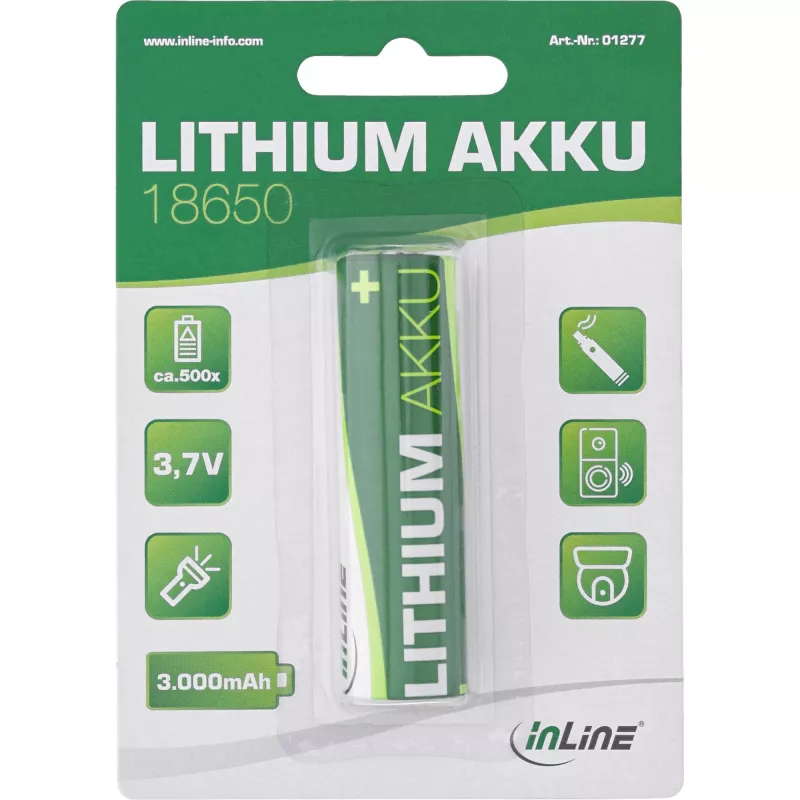 InLine Litija-jona akumulators 3000mAh 18650 3.7V