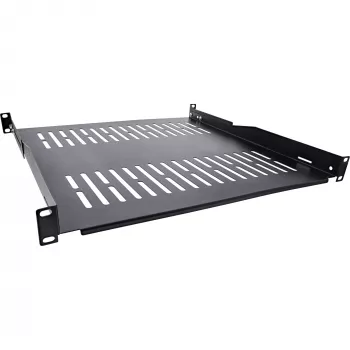 InLine 19 inch plaukts, 450mm, 50kg, 1U, RAL 9005 melns