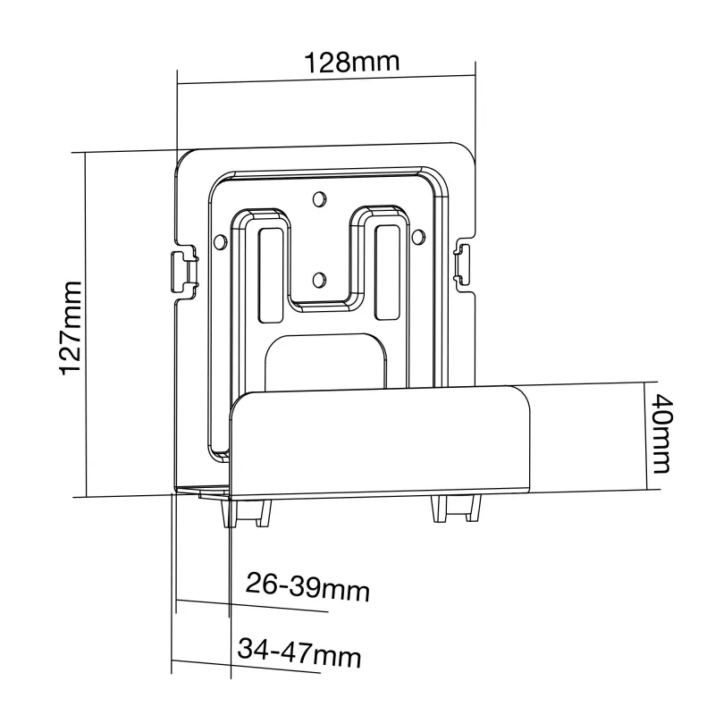 Pasīvais turētājs InLine 23152B multivides straumēšanas kastītei 26-39 mm