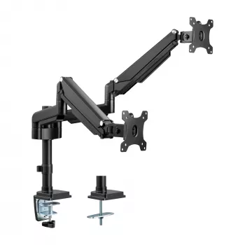 InLine galda stiprinājums ar pacēlāju diviem monitoriem līdz 82cm (32 collas), 9kg