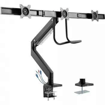 InLine Desktop stiprinājums ar pacēlāju un USB 3.0, kustīgs, 3 monitoriem līdz 27 collām