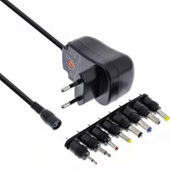 InLine universāls barošanas bloks 12W, 110-240V uz 3-12V, max. 1200mA