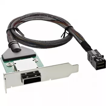 InLine SAS HD adaptera kronšteins zema profila ārējais SFF-8088 / iekšējais SFF-8643 0.75m