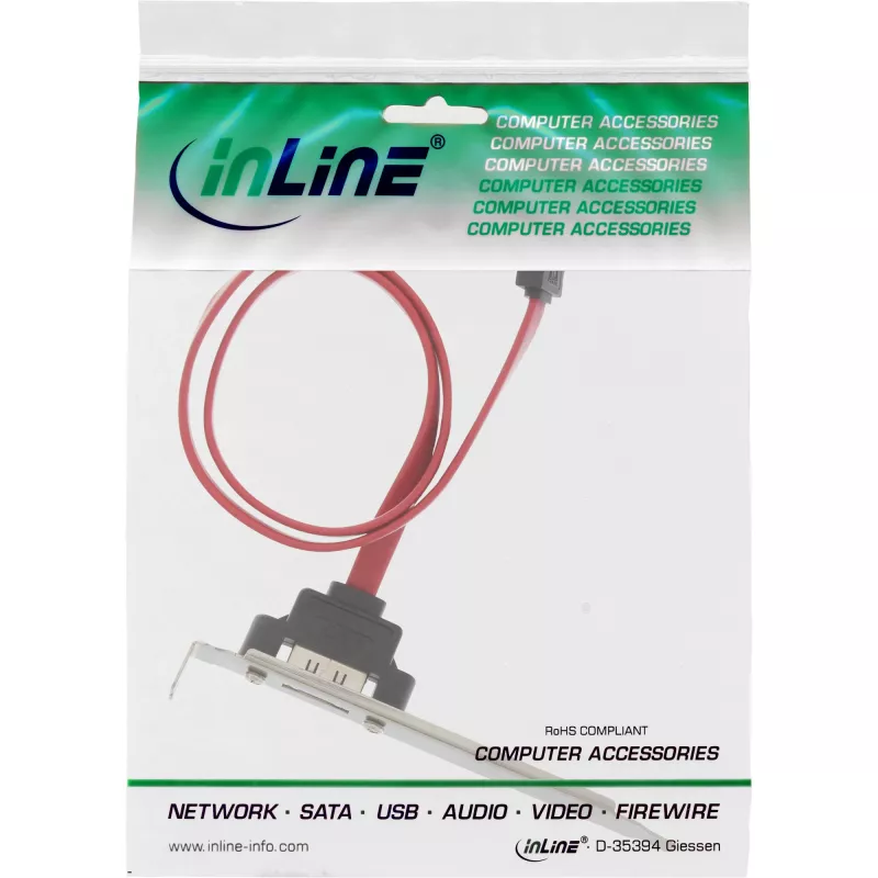 InLine 27902 eSATA Slot Bracket, eSATA sievišķais uz iekšējo SATA, 0.5 m