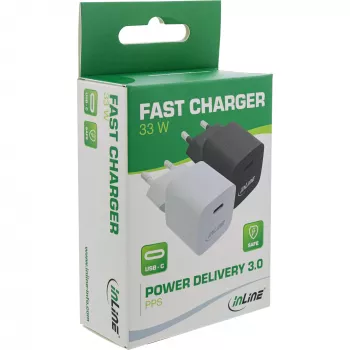 InLine USB lādētājs Single USB-C, Power Delivery, PPS, 33W, melns