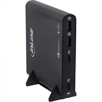 InLine GaN lādētājs, 4 porti, 2x USB-C + 2x USB-A, 120 W, balts