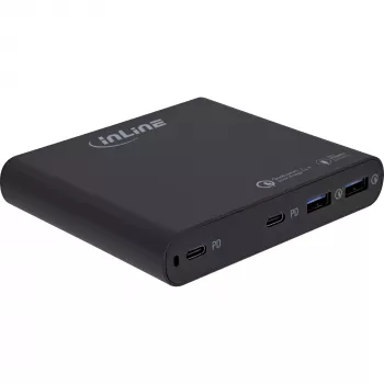 InLine GaN lādētājs, 4 porti, 2x USB-C + 2x USB-A, 120 W, balts