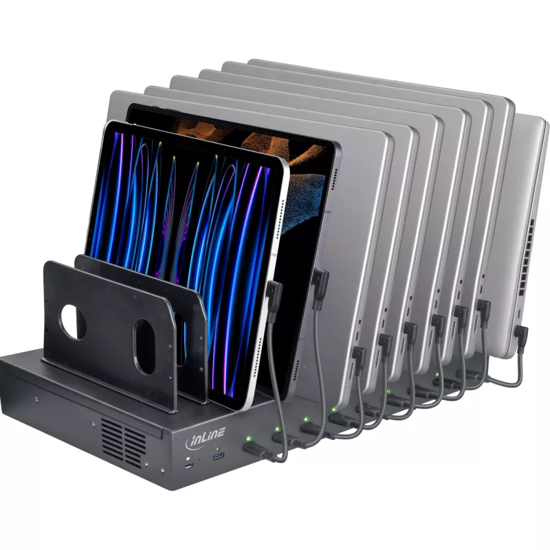 InLine 31516B 10 portu USB-C lādētājs 1000 W melns